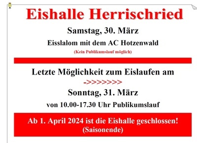 Saisonende - Eishalle Herrischried